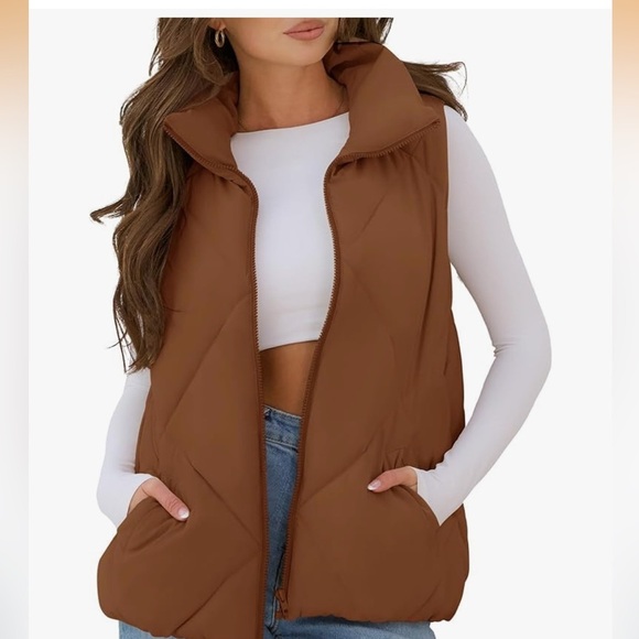 Jackets & Blazers - Brown Puffer Vest